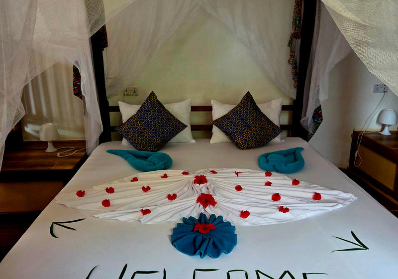 Double room with flower decoration